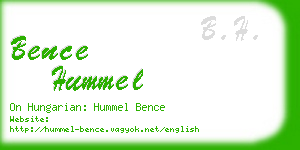 bence hummel business card